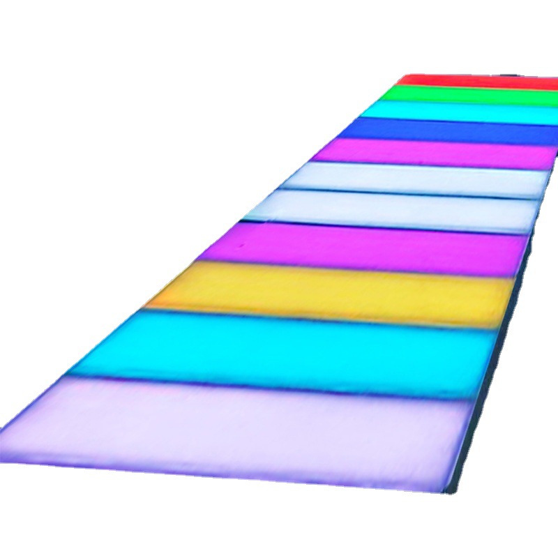 LED mirror 3D abyss floor tile light bar KTV stage cinema custom full color luminous external control induction floor light