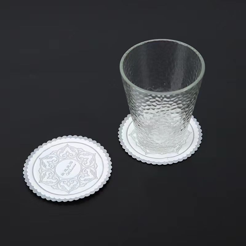 Customized Paper Coasters with Logo for Hotel Rooms, Disposable Special Paper Coasters, Round Absorbent Paper Tea Coasters, Customized
