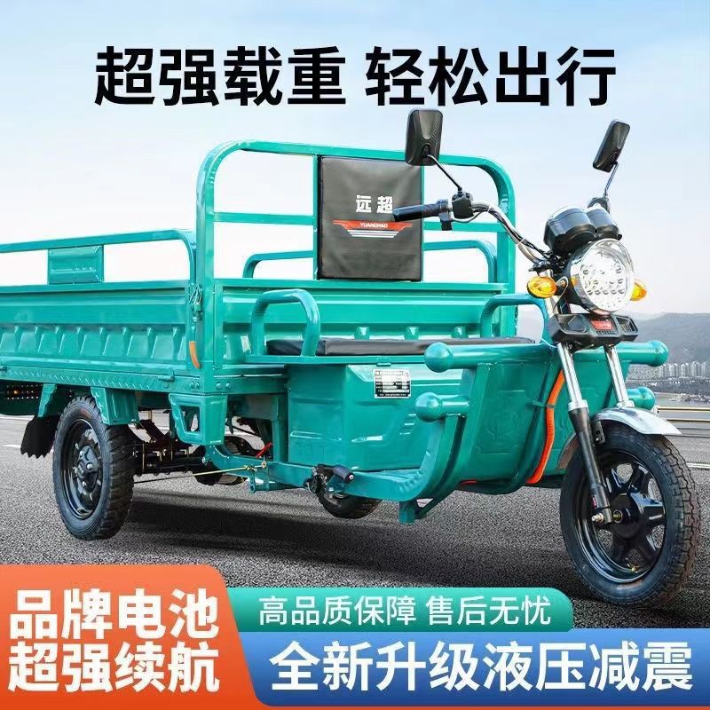 Electric Tricycle Truck for Adults, Cargo King, Battery-Powered, Enhanced for Transporting Children, Dual-Purpose New Model