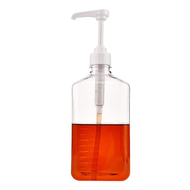 Sugar Pressure Bottle Hand-Pressed Syrup Plastic Large-Capacity Squeeze Bottle Milk Tea Shop Fructose Quantitative Juice Bottle Commercial