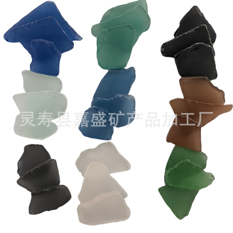 Морские стеклянные кусочки с матовой отделкой, ручная паста, украшение для рождественской елки, ландшафтное оформление, витражные стеклянные кусочки