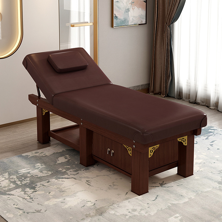 Solid Wood Beauty Bed Beauty Salon Special High-end Multifunctional Moxibustion Physiotherapy Bed with Holes Body Massage Bed Massage Bed Massage Bed