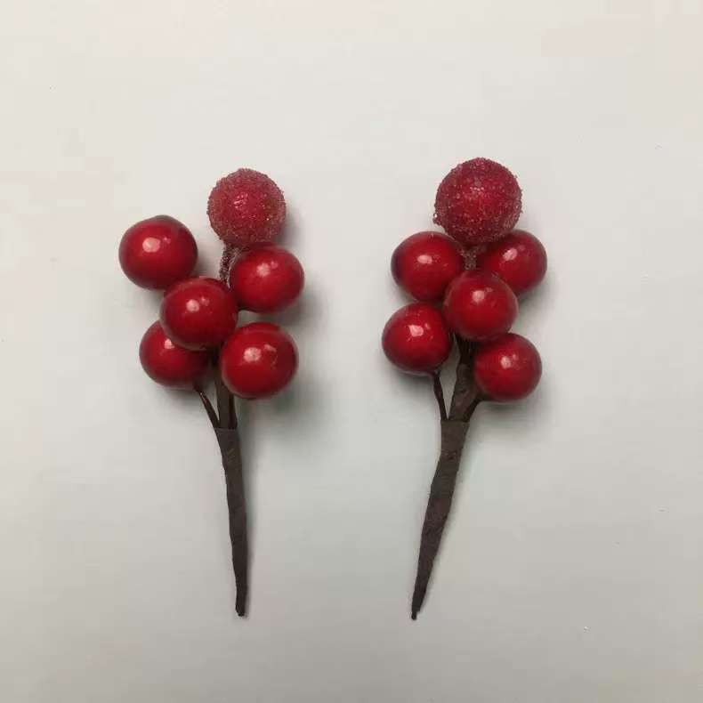 [Gold and Silver Glass Beads Fruit String] Wedding Candy Box Accessories Simulation Myrica rubra Gold Berry Small Gold Fruit String