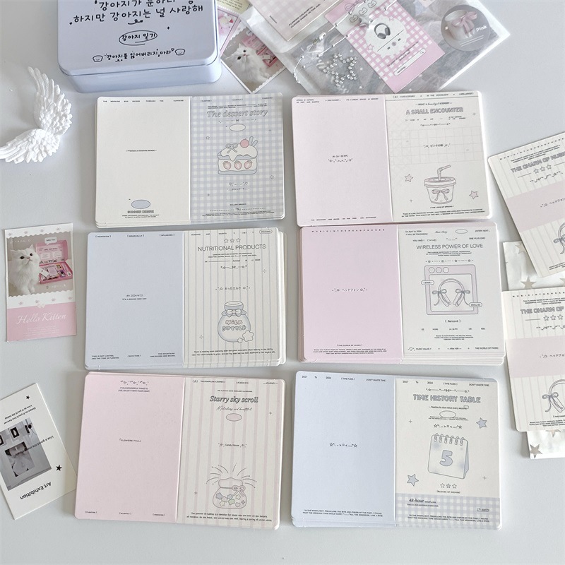 Mini ins Folding Card Cardboard Protects Small Card Packing Material Decoration Folding Diy Message Greeting Card