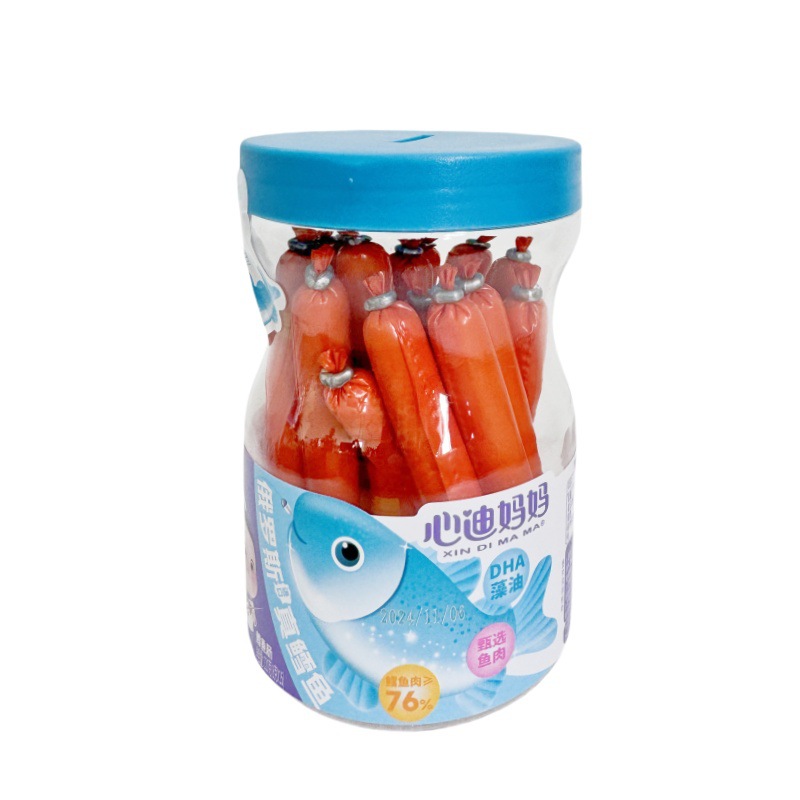 (New Arrival in August 25) Xindi Mama Russian Cod Sausage 120g Children's Meat Sausage Fish Sausage Snack