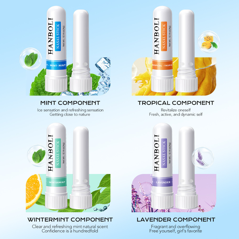 Kindergarten Hot Product Cross-Border Full English Nasal Inhaler Refreshing Stick Nasal Inhalation Cooling Oil Driving Anti-Drowsiness Nasal Congestion