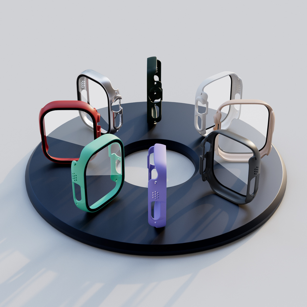 Suitable for Apple Watch 11 Full Series Apple Watch Cases, Pc Matte Spray-Coated Tempered Film Integrated Full-Cover Case