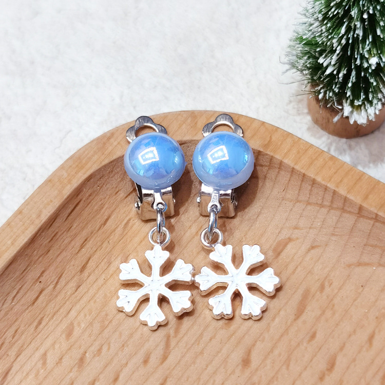 [Can] Cross-Border Hot-Selling Christmas Cartoon Kidsren's Earrings Without Pierced Santa Claus Elk Christmas Gift