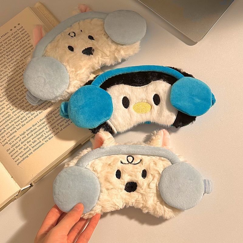 Cute Light-Blocking Ice-Sensing Sleep Eye Mask for Female Students during Lunch Break to Relieve Eye Fatigue and Adjustable Eye Mask