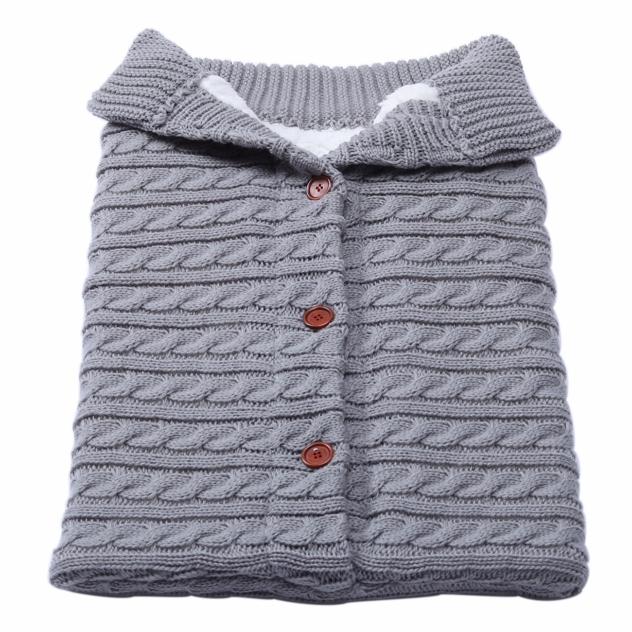 Thick European and American Autumn and Winter Baby Stroller Sleeping Bag Outdoor Button Baby Knitted Sleeping Bag Wool Fleece Lined Thickened Quilt