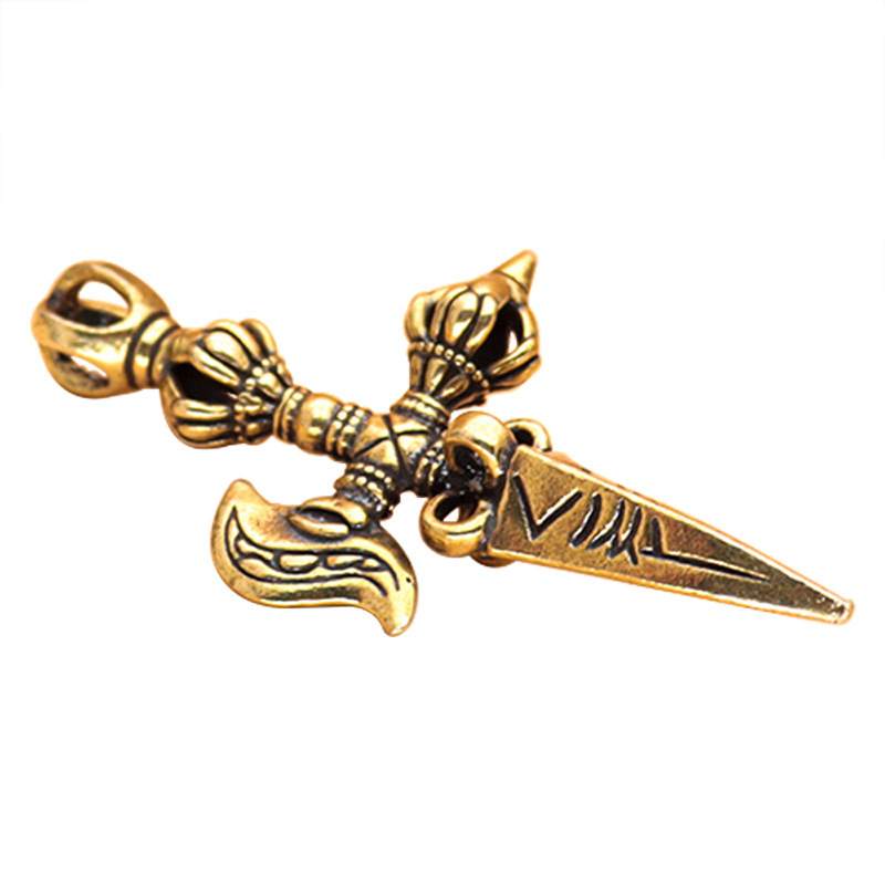 Antique retro axe cross diamond pestle keychain brass brass pendant pendant boutique goods