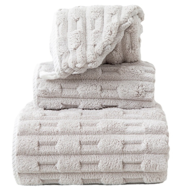 Adult Face Wash Towel Super Quick-drying Cotton Absorbent Men's and Women's Bath Household Coral Fleece Thickened Dry Hair Towel