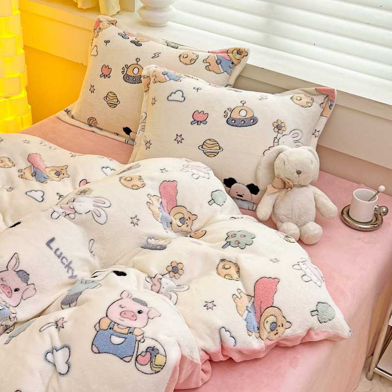 Nantong Home Textile Bedding 2025 New Thickened Snowflake Velvet Set Series - Scene Two Group Purchase Wholesale