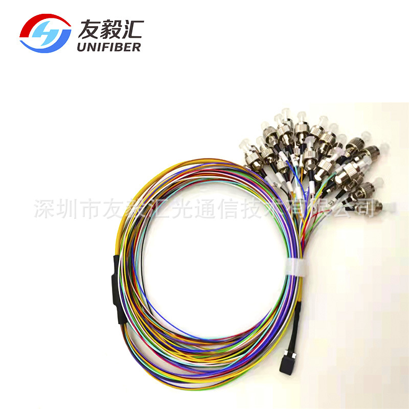 Telecom grade 24 core MT-FC low loss single mode fiber jumper