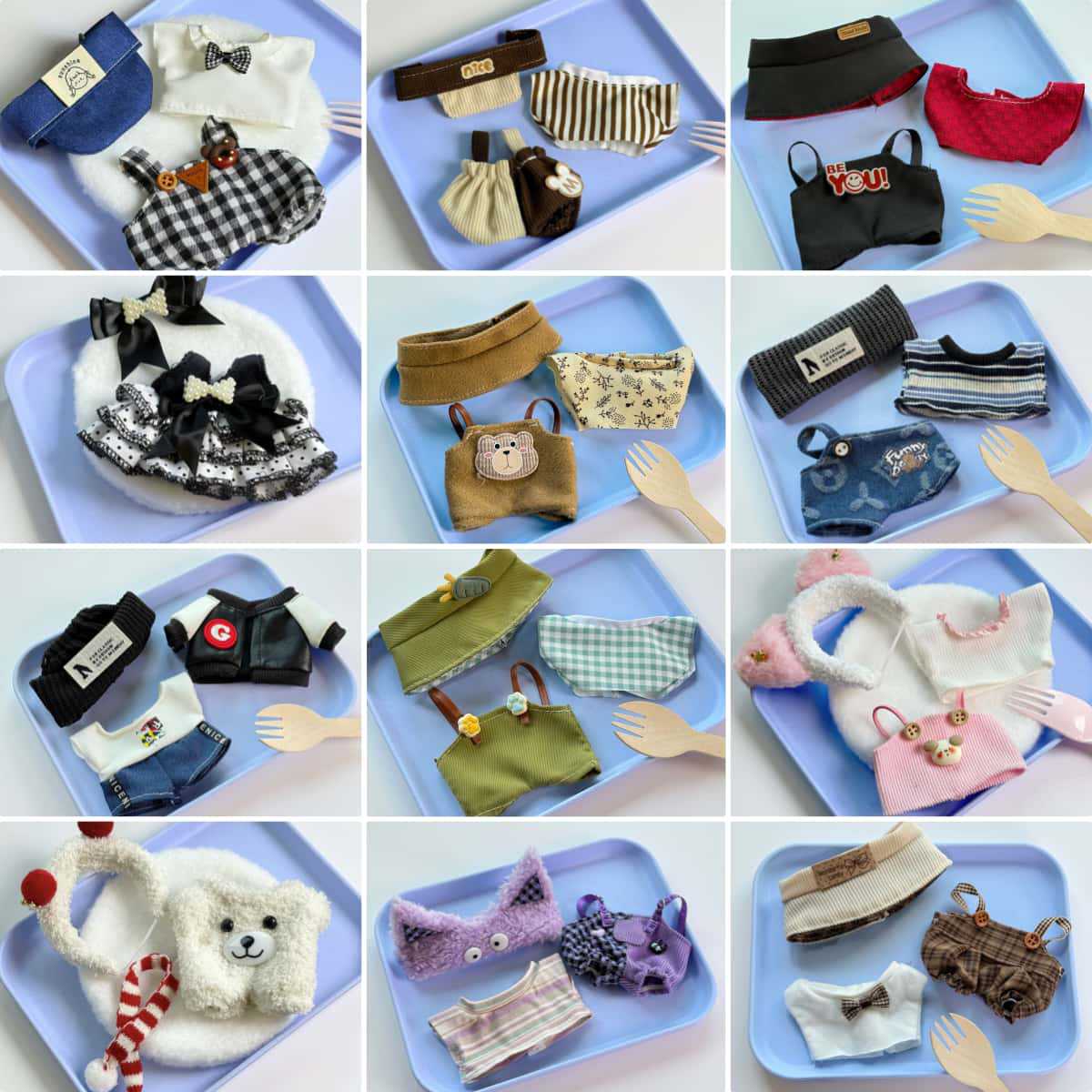 Labubu подходит для виниловых кукол Labubu 17 см, плюшевых кукол и др., может быть одет и переодет в разные наряды как игрушка