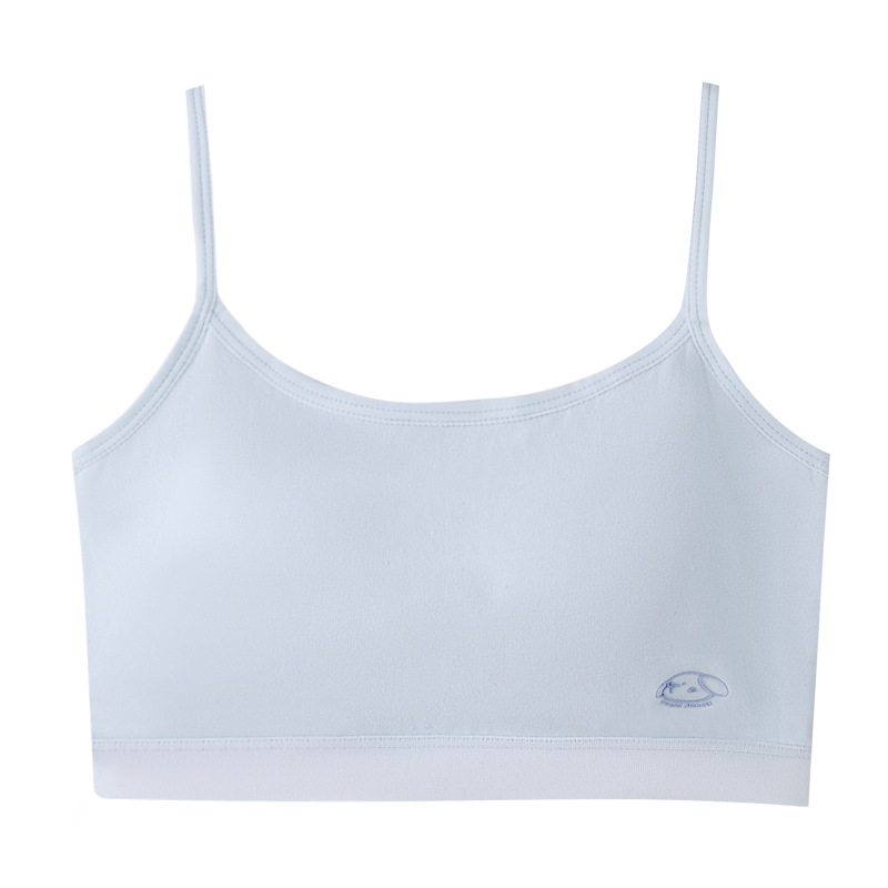 Pure Cotton Girl's Bra Second Stage All-In-One Cup Junior High School Sports Vest Youthful High School Student Development Period Intimates