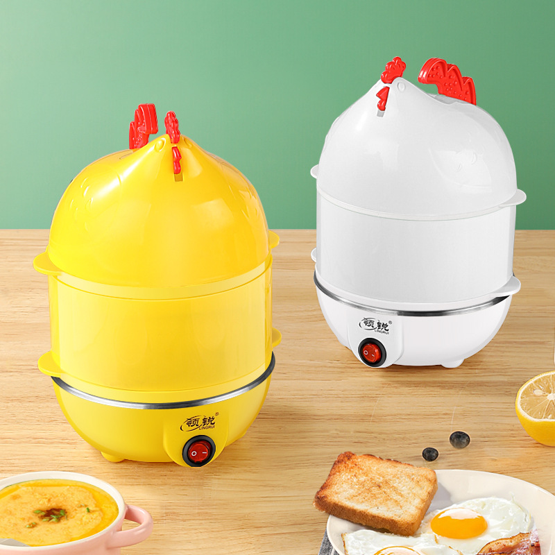 Lingrui Multifunctional Egg Boiler Mini Egg Steamer Automatic Power-off Household Stainless Steel Small Egg Pot Breakfast Machine