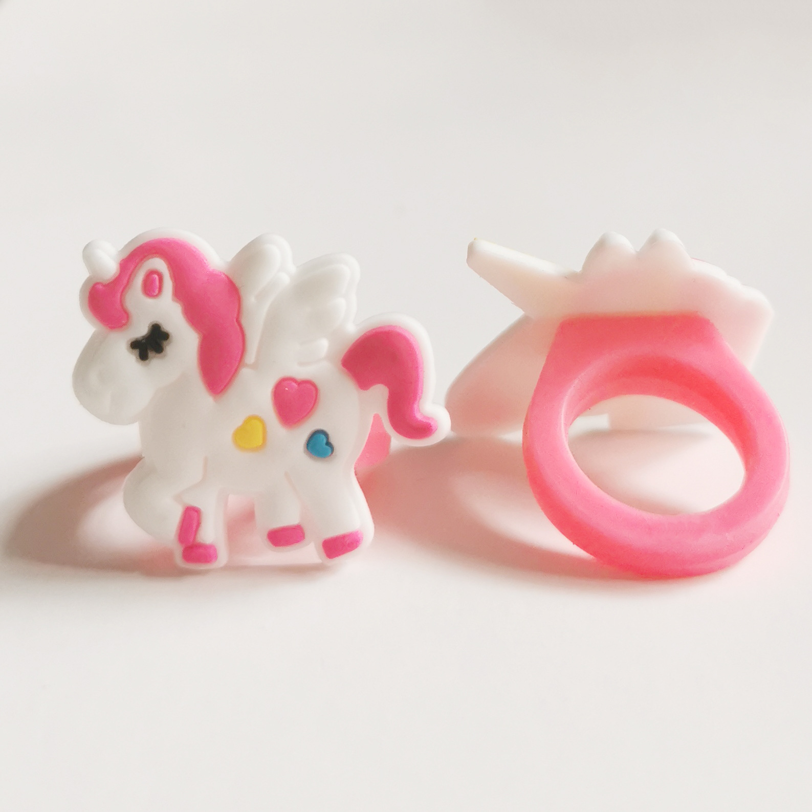 Amazon children's creative cartoon unicorn ring pvc soft rubber ring student silicone ring factory wholesale