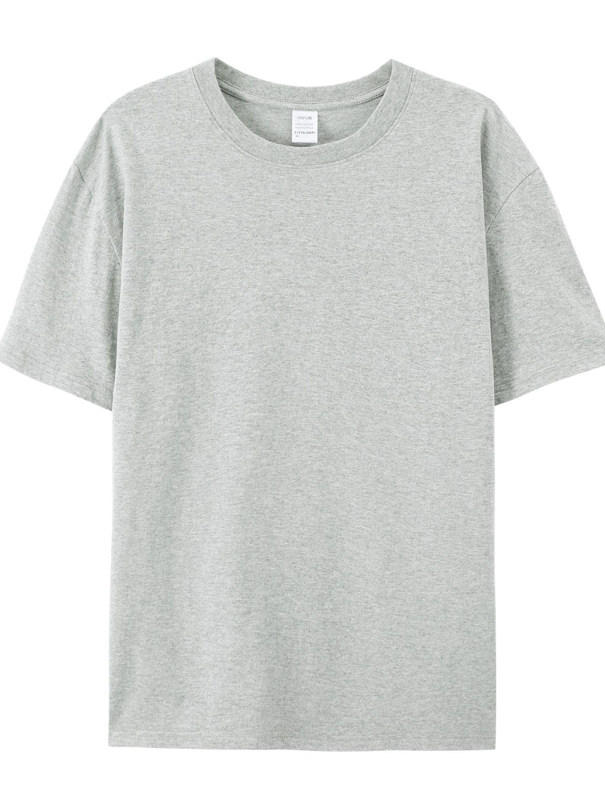 Cross-border European code cotton T-shirt foreign trade round neck short sleeve support printing men's and women's cotton T-shirt