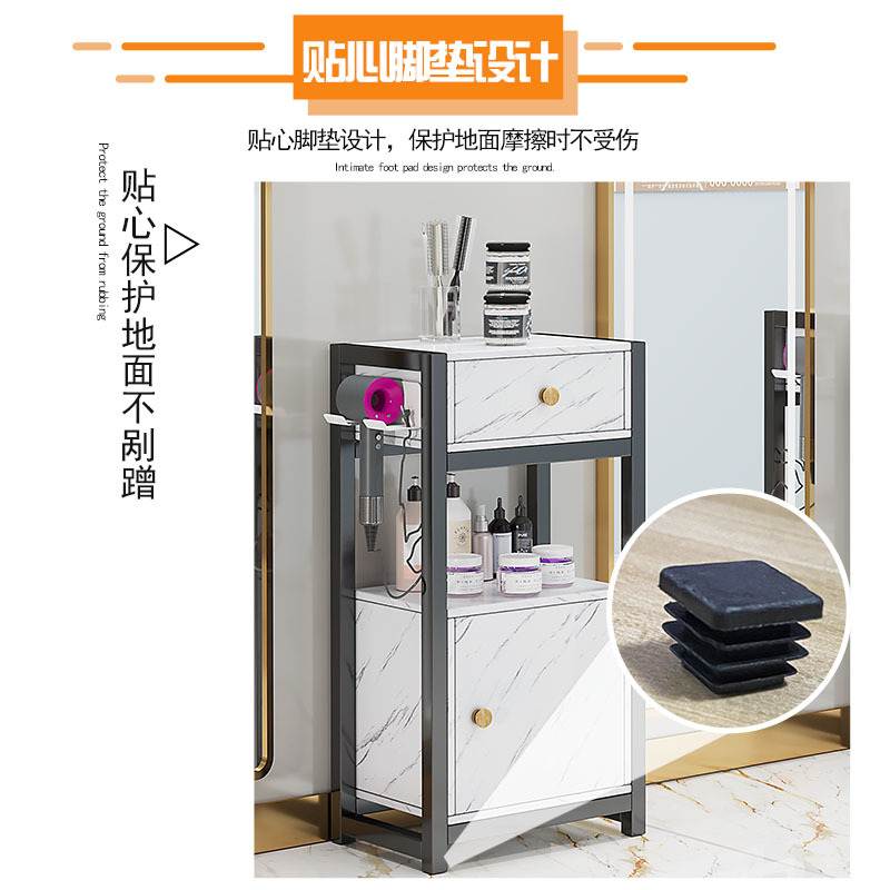 Barber Shop Tool Cabinet, Hair Salon Mirror Table, Beauty Salon Hair Cutting Cabinet, Hair Dryer Storage Rack, Barber Cabinet with Wheels