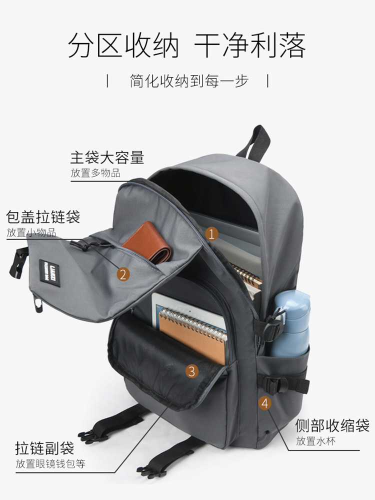 Schoolbags for Male College Students, Daily Travel Backpacks, Men's Backpacks, Women's Korean Version, Simple and Versatile Travel Computer Bags for Women