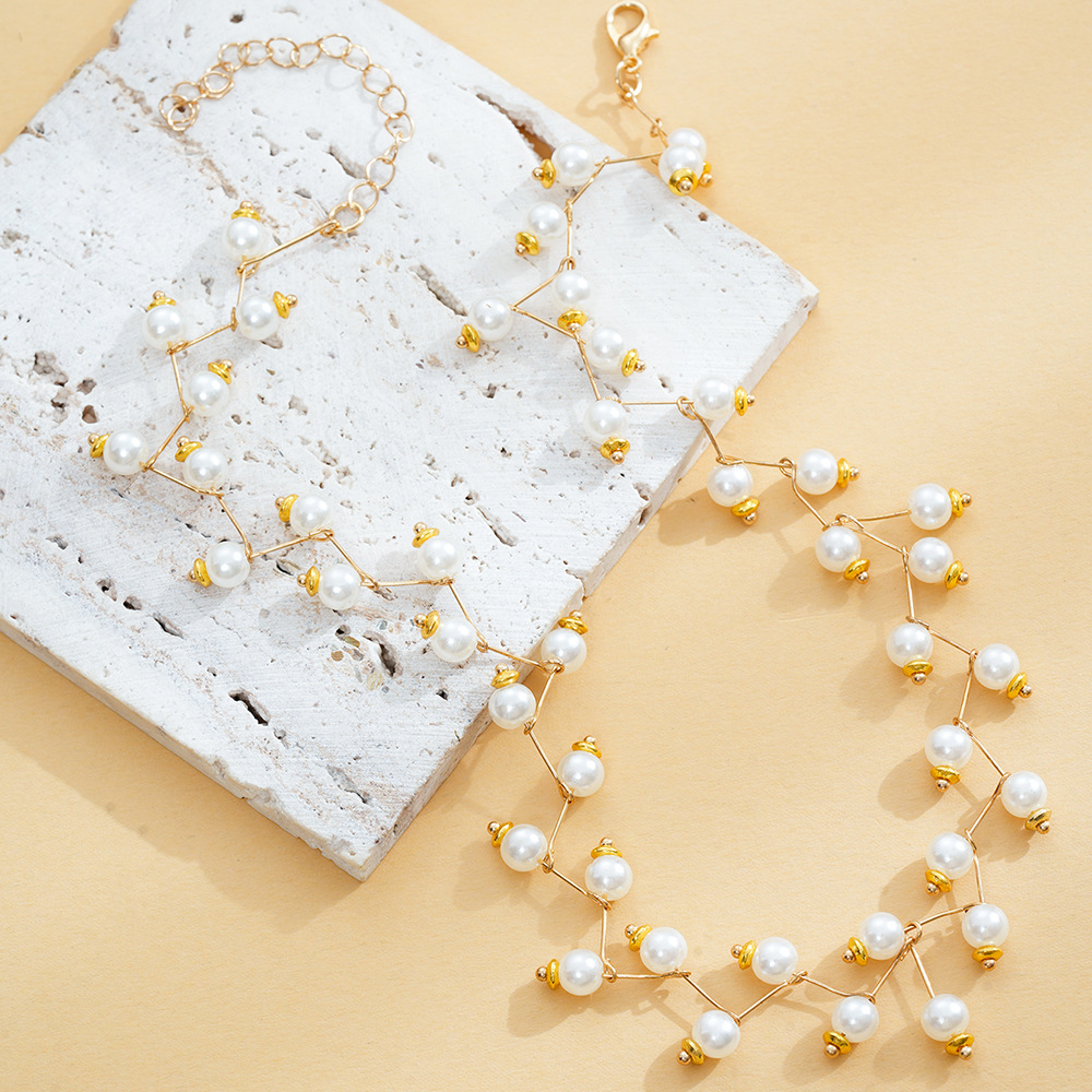 Customized Sample Elegant Pearl Choker Necklace Sexy Personalized Necklace Popular Simple Design Neck Jewelry