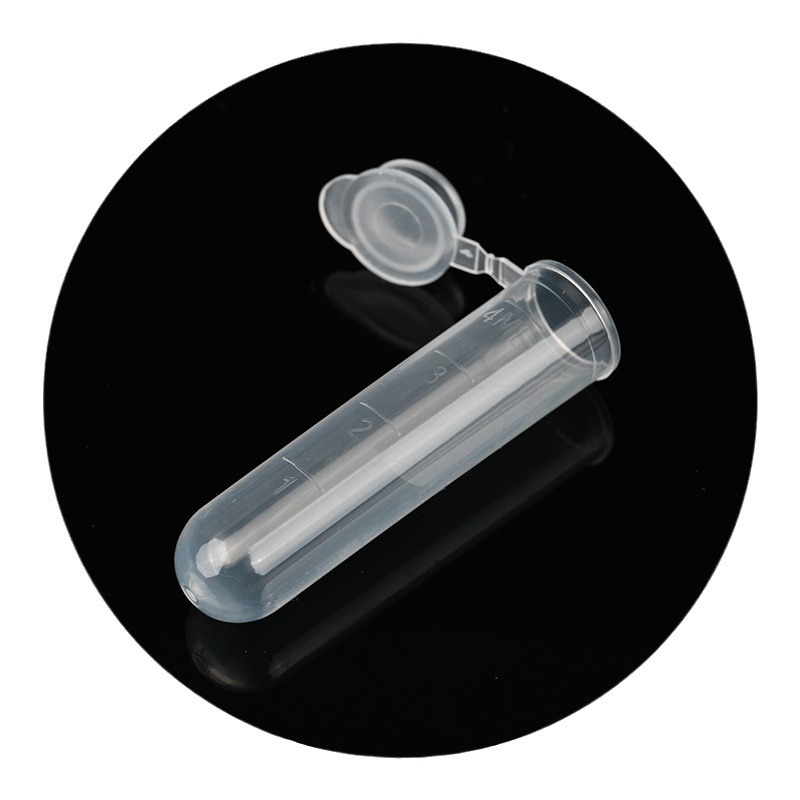 Centrifuge tube scale tube press cap flat bottom screw disposable transparent plastic test tube pointed bottom round bottom centrifuge tube
