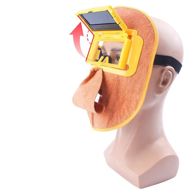 New Welder Mask Cowhide Welding Mask Automatic Darkening Protective Welding Argon Arc Welder Machine Lightweight