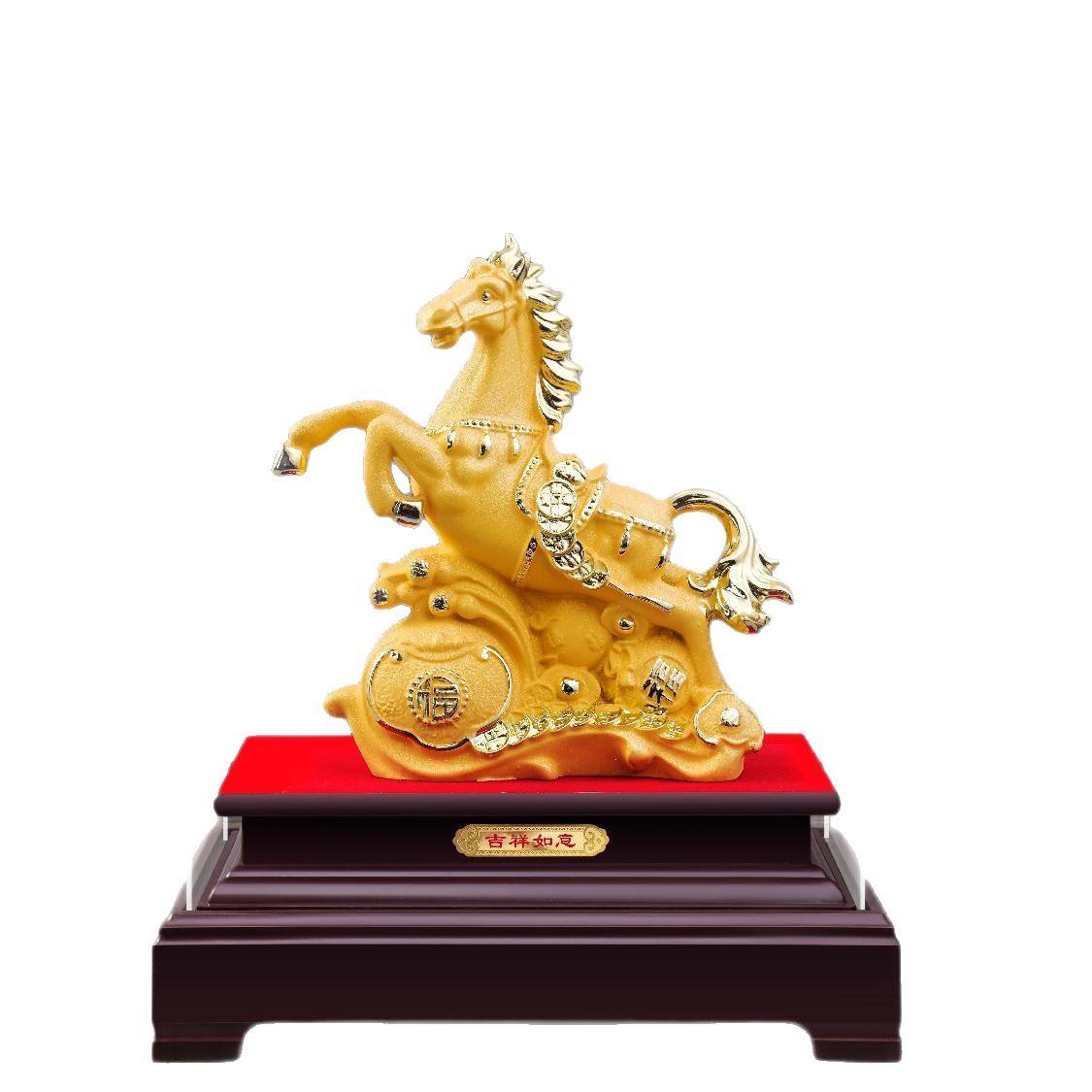 Year of the Horse Ornaments, Crafts, Immediate Success, Velvet Yarn Gold Ornaments, Insurance Company 4S Store Annual Meeting Event Gifts, Golden Horse