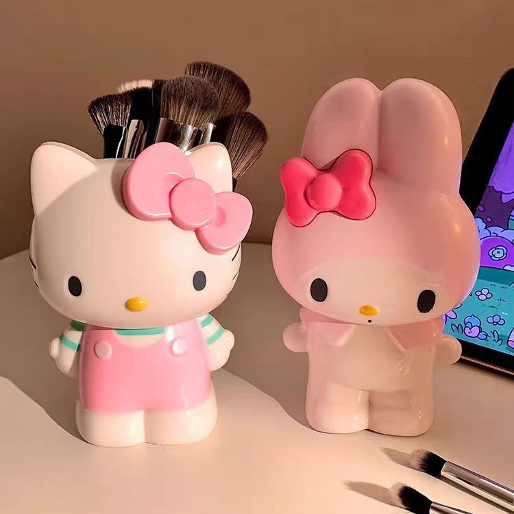 Sanouli Kt подставка для ручек, мелодия Kuromi, коробка для хранения канцелярии, коробка для хранения кистей для макияжа, настольные украшения, кросс-браундер