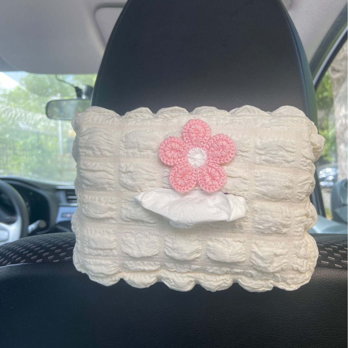 Waffle Bubble Puff Car Tissue Box elastic band tissue box adjustable napkin carton tissue set