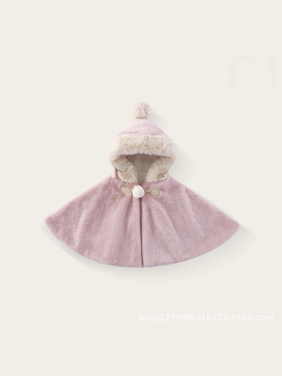 Girls' Shawl Cape Baby Fleece-Lined Cape Outwear Thickeneded Kidsren's Cape Warm Top Plush Outwear