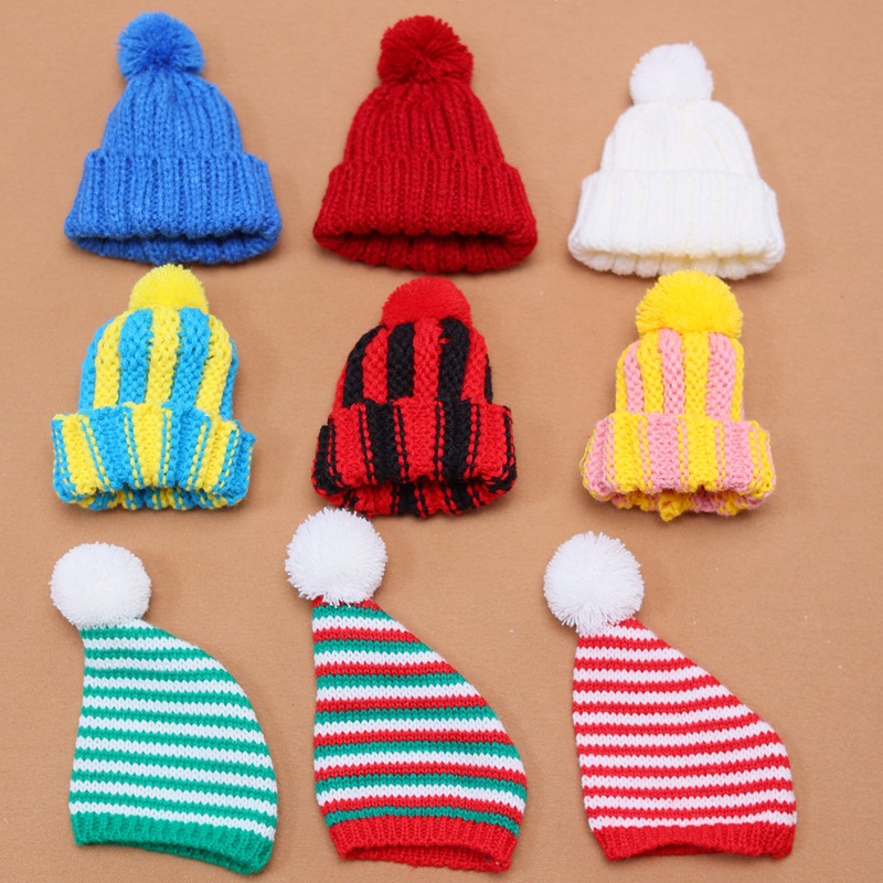 Small Hat 17cm Labubu First, Second and Third Generation Woolen Hat Monchhichi Pendant Doll Doll Clothes Knitted Heart Hat