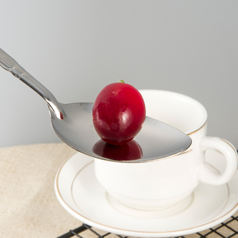 Stainless steel tableware household children's eating spoon spoon fruit fork hotel dessert spoon Fork suit wholesale