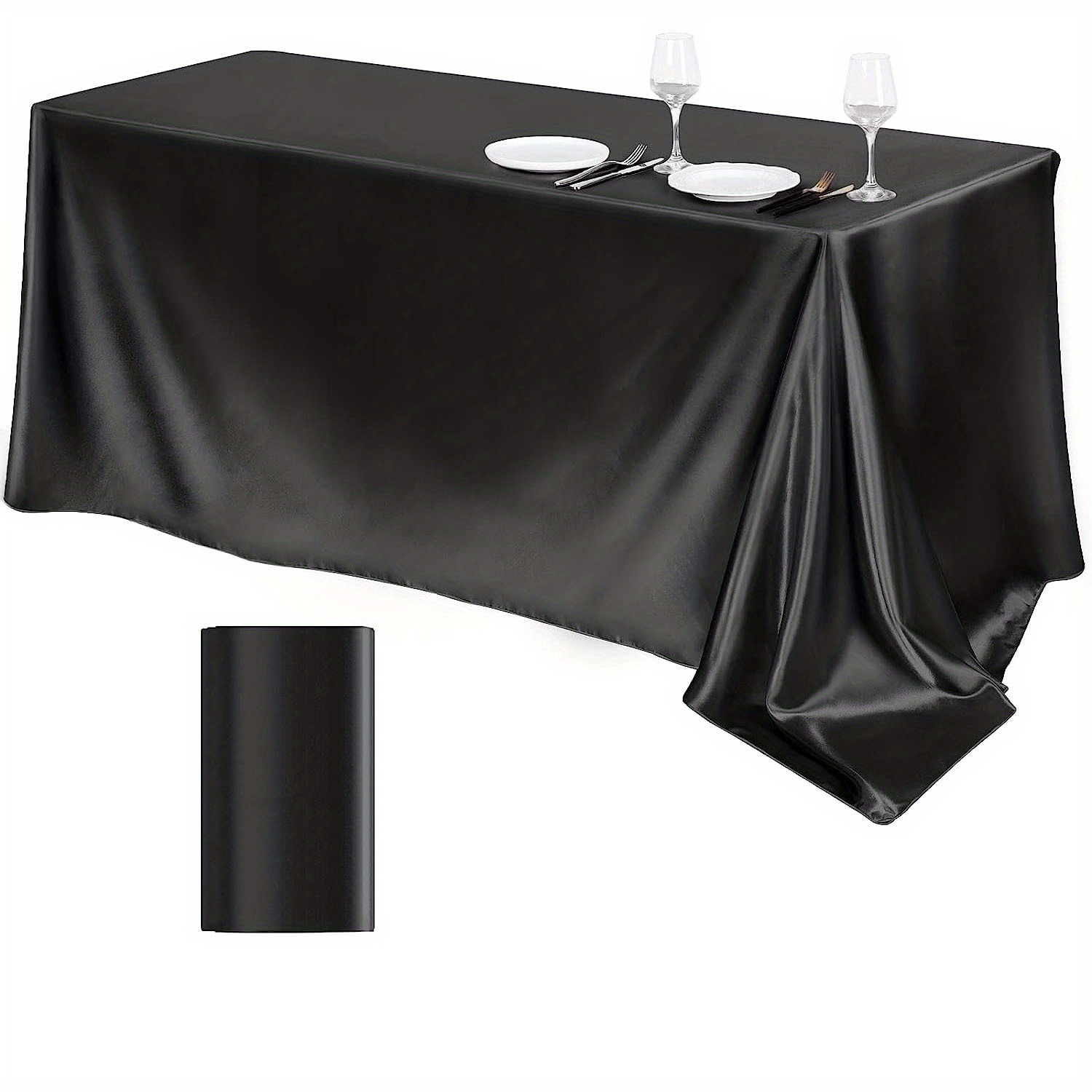 Wholesale Modern Simple Solid Color Polyester Satin Coffee Table Tablecloth Wedding Banquet Tablecloth Decoration Polyester Solid Color