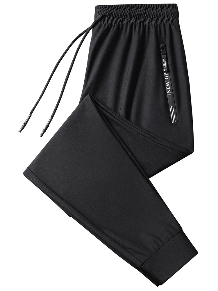 Exclusive European Size Cross-Border Ice Silk Pants for Men and Women, Loose Quick-Drying Pants, Fashionable Sports Versatile Straight Summer Long Pants