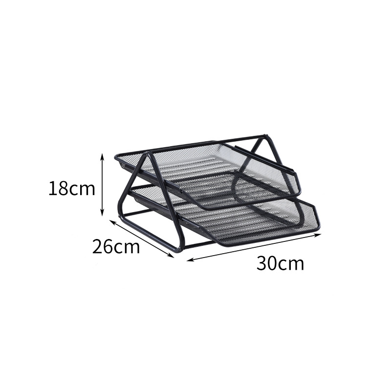 Wire mesh metal two-layer file holder two-layer data tray drawing data file tray creative anti-rust file holder