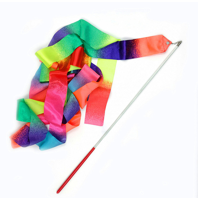 Dance ribbon kindergarten rhythmic gymnastics silk belt color children dance performance props sporting goods ribbon