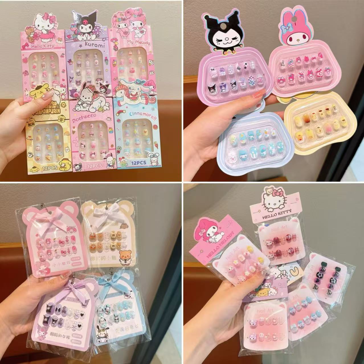 Kulomi Children's Nail Stickers Girl's Funny Nail Stickers Detachable Girl's Nail Stickers Sweet Cute Dressing Armor