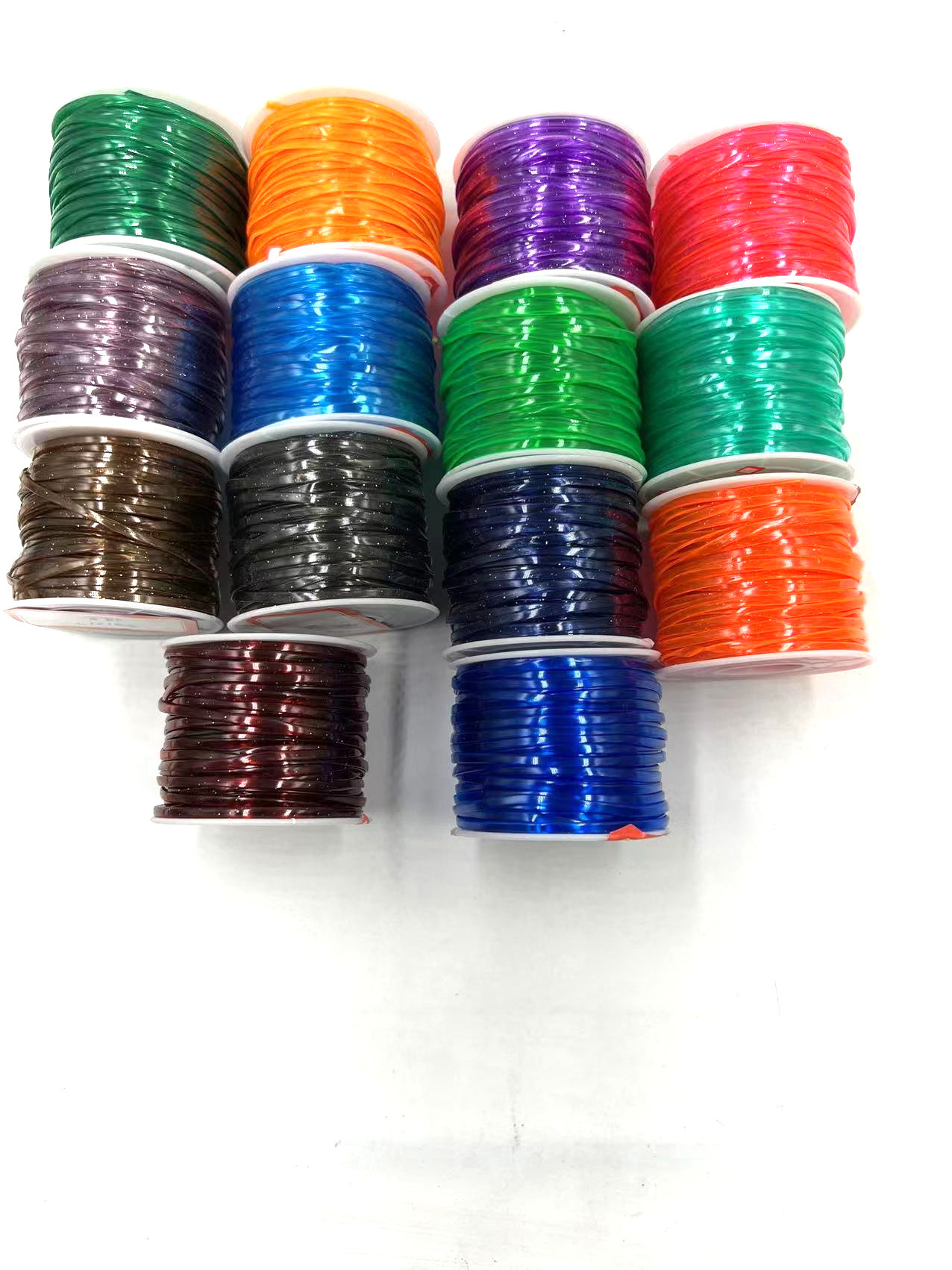 Amazon hot sale transparent colored onion powder plastic wire glass wire DIY plastic flat rope PVC woven flat wire