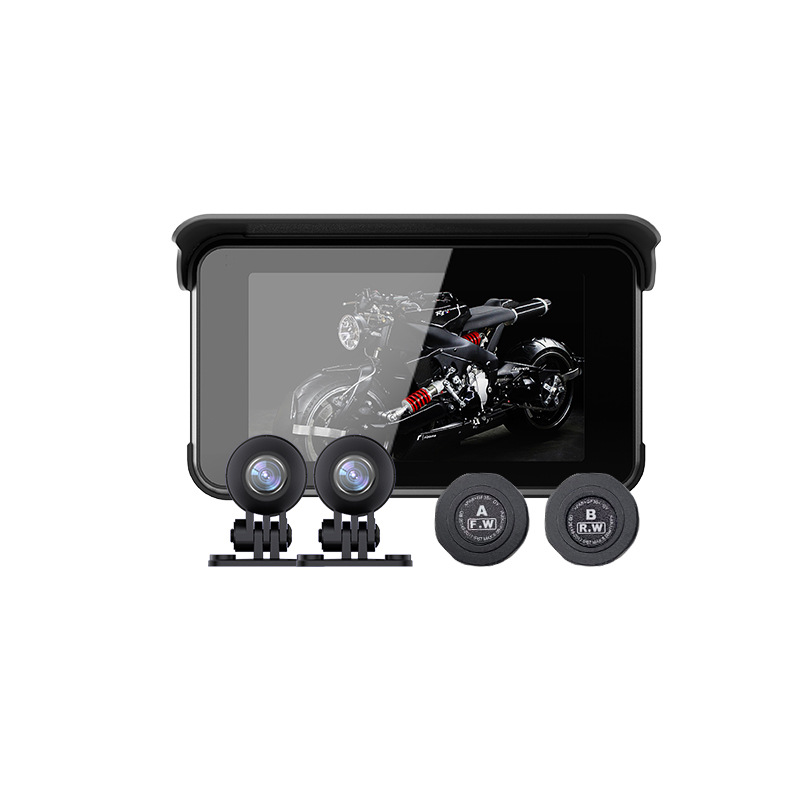 Motorcycle Recorder Motorcycle Cycling Carplay Apple 5inch Gps Navigation Dual Recording Waterproof Waterproof Portable