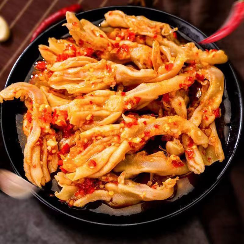 Spicy Lemon Boneless Duck Feet 24G/Bag Ready-To-Eat Cooked Duck Feet Q-Bomb Snacks for Drinking