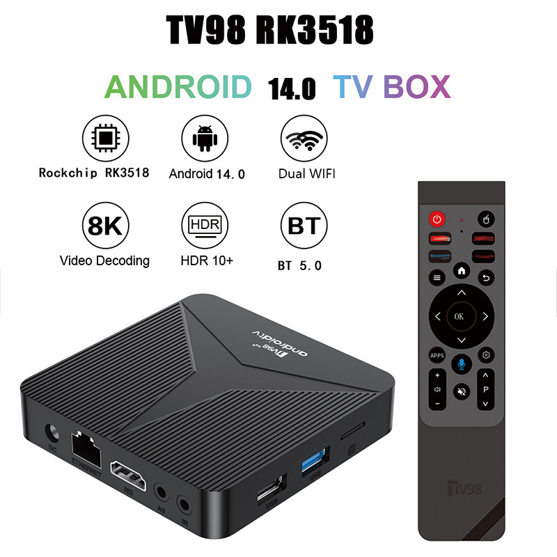 Foreign trade TV98 ATV RK3518 set-top box 4K HD Bluetooth 5GWIFI TV box TV box