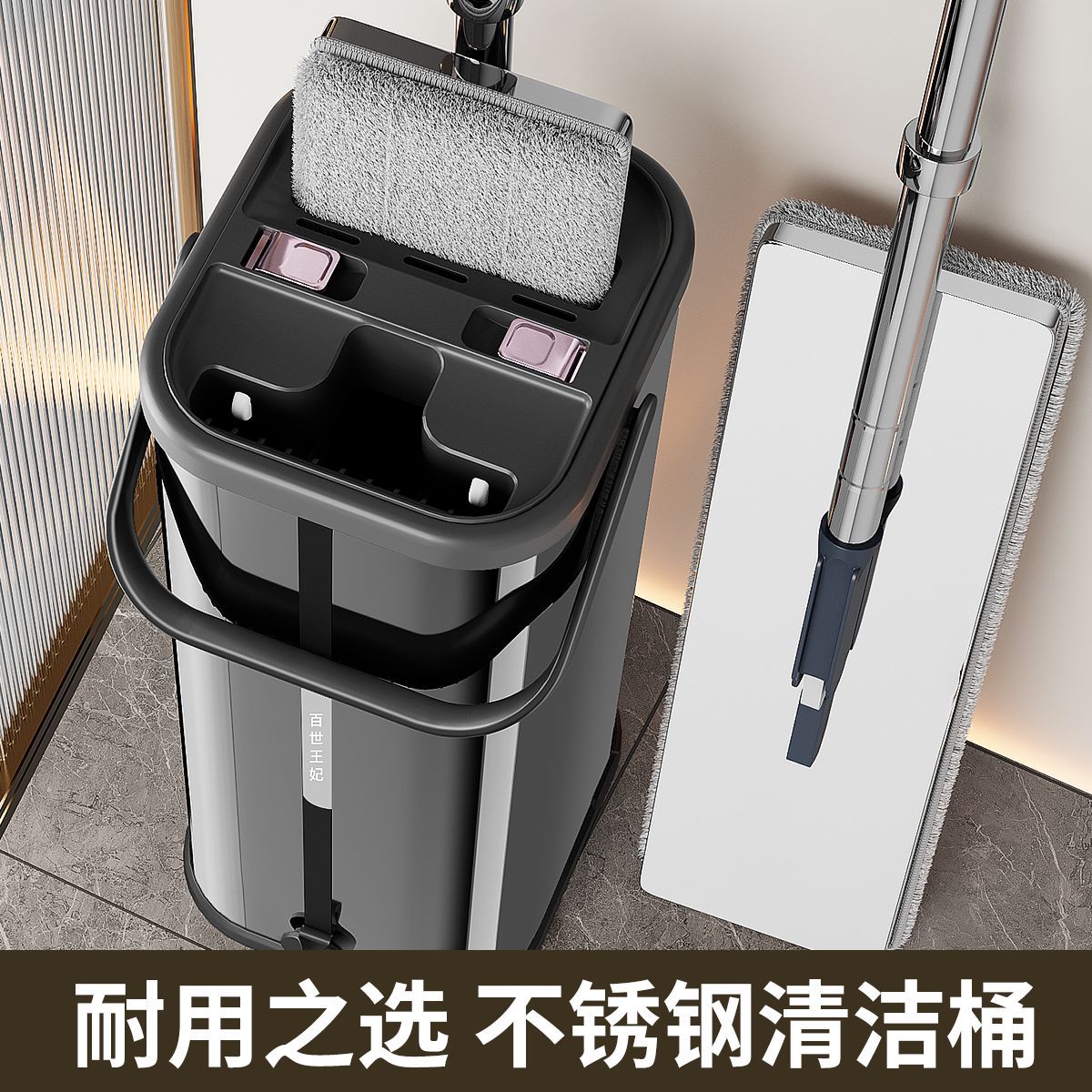 Spot Upgraded Non-hand Washable Aluminum Alloy Flat Mop Cloth Clip-type Exchanged Cloth Scratch Household Lazy Man Artifact