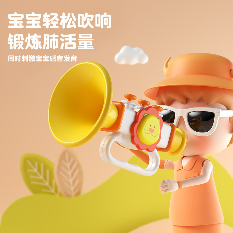 Baby trumpet toy can blow baby trumpet whistle kindergarten blowing musical instrument toy for boys and girls gift