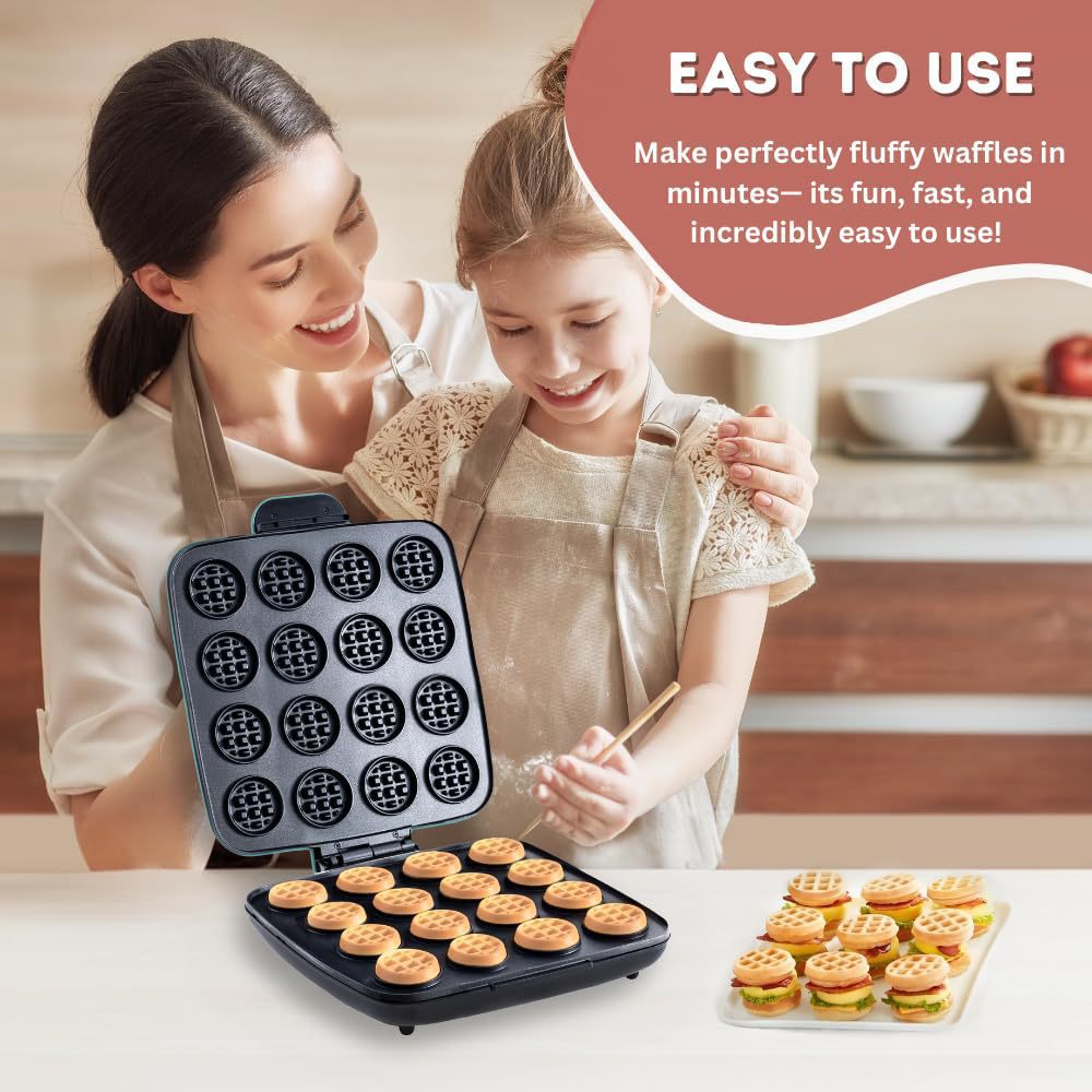 Cross-Border American Standard 16-Hole Small Waffle Machine, Mini Waffle Machine, Small Waffle Machine, Breakfast Biscuit Machine, Round Cake Machine