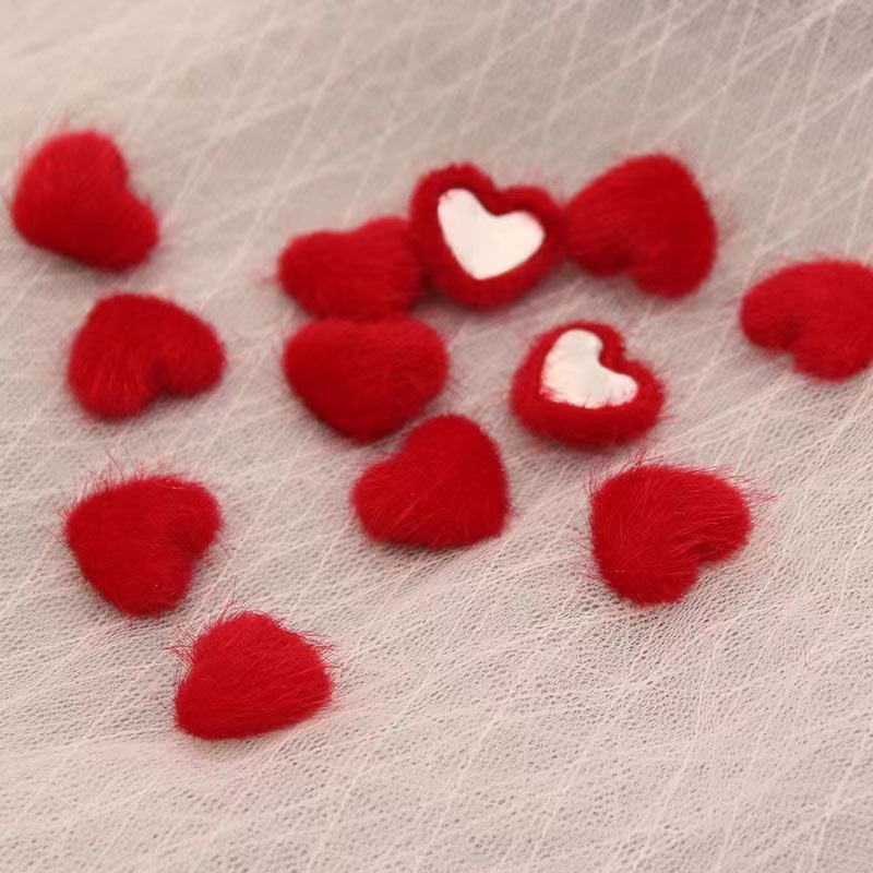 Winter New 1.6 * 1.8cm horse hair Love flat buckle diy antique petal flower heart hair accessories material accessories