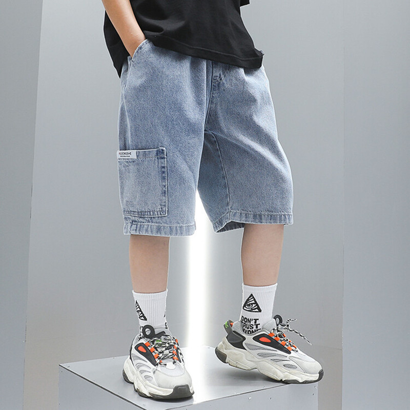 Boys' Shorts Summer Thin Big Children's Summer Wear Boys' Mid-length Pants Workwear Fashionable Korean-style Five-point Children's Jeans