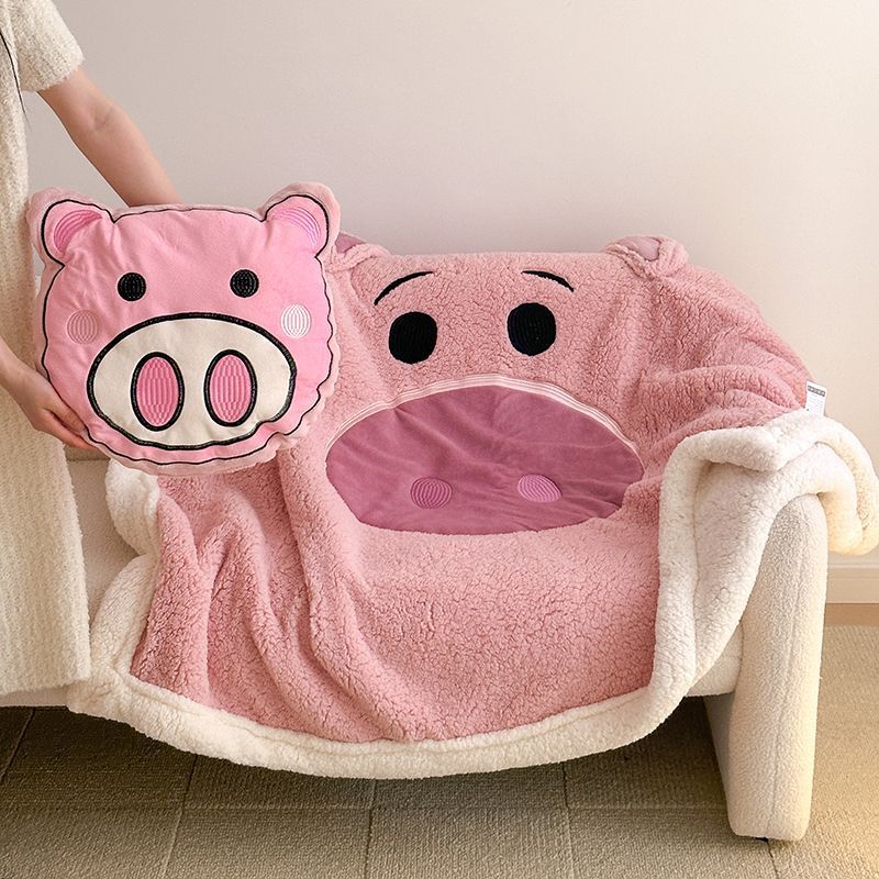 Winter Thickeneded Cute Cartoon Lamb Velvet Blanket Sofa Cover Blanket Office Dormitory Nap Car Blanket 2025