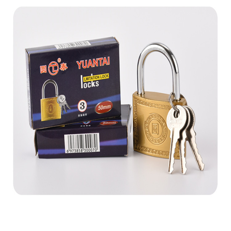 Padlock wholesale Yuantai brand imitation copper padlock manufacturers direct supply antique lock anti-theft lock lock iron padlock